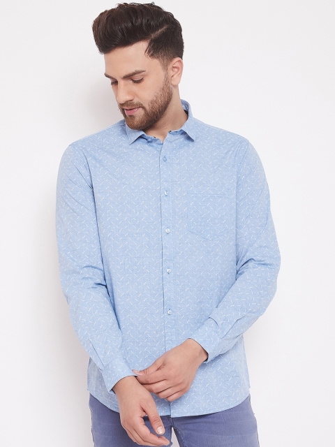 

Canary London Men Blue Slim Fit Printed Casual Shirt