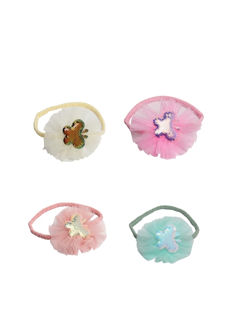 

Stoln Girls Set Of 4 Embellished Hairband, Pink