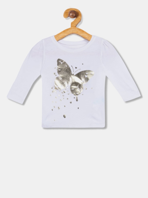 

The Childrens Place Girls White Printed Round Neck T-shirt