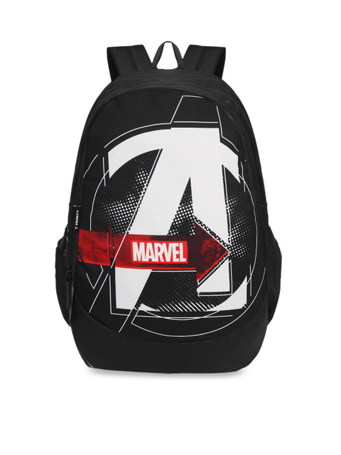 

Priority Men Black Graphic Printed Backpack