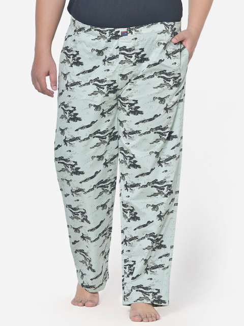 

IVOC Men Sea Green & Olive Green Plus Size Printed Lounge Pants