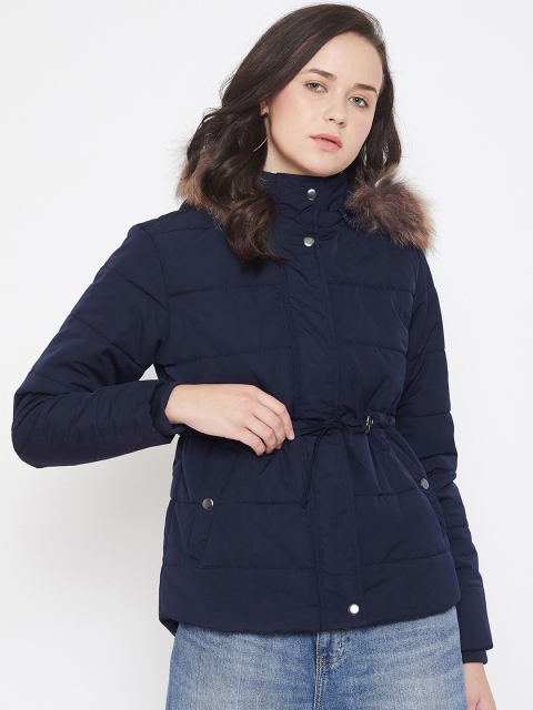 

Octave Women Navy Blue Solid Lightweight Padded Jacket