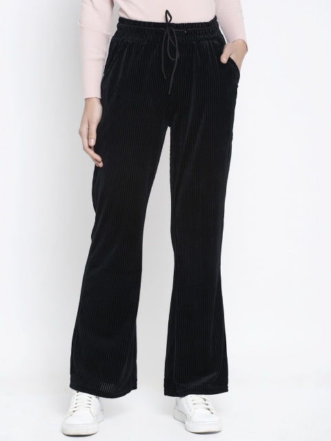 

Global Republic Women Black Slim Fit Solid Chambray Bootcut Trousers