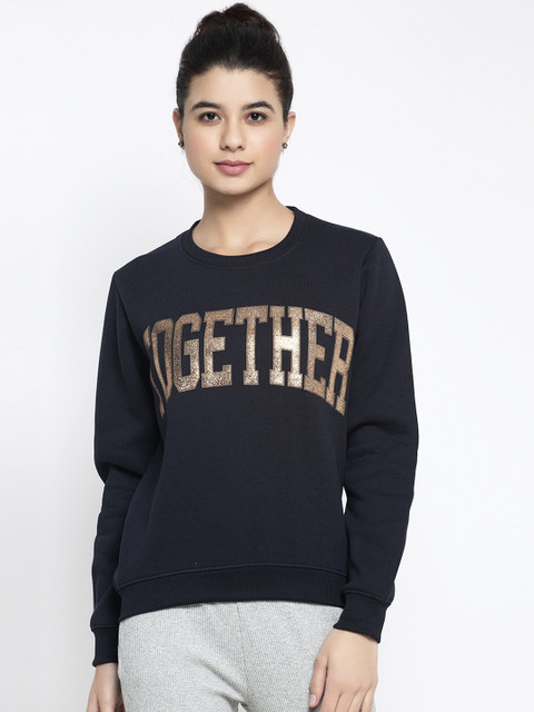 

Global Republic Women Navy Blue Printed Sweatshirt