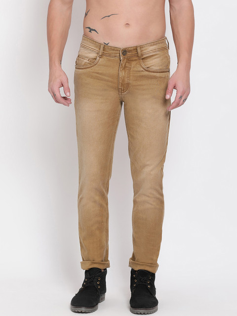 

COBB Men Khaki Slim Fit Mid-Rise Clean Look Jeans