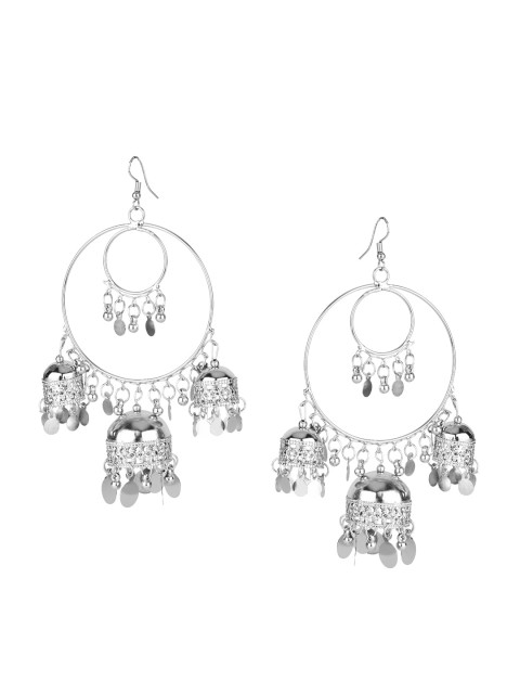 

DESI COLOUR Silver-Toned Contemporary Drop Earrings