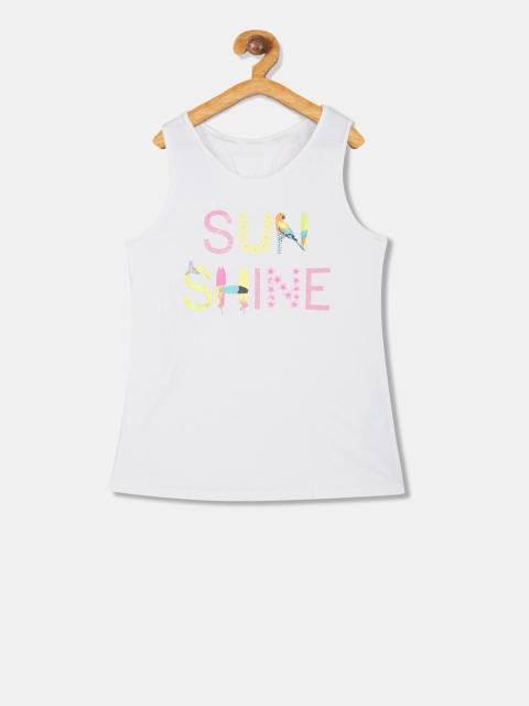 

The Childrens Place Girls White Printed Tank Top