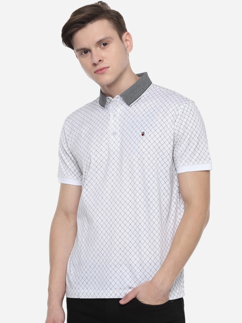 

Louis Philippe Sport Men White Printed Polo Collar T-shirt