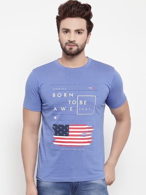 

Cantabil Men Blue Printed Round Neck T-shirt