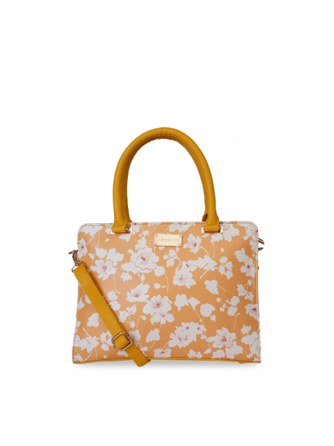

Lapis O Lupo Yellow & White Printed Handheld Bag