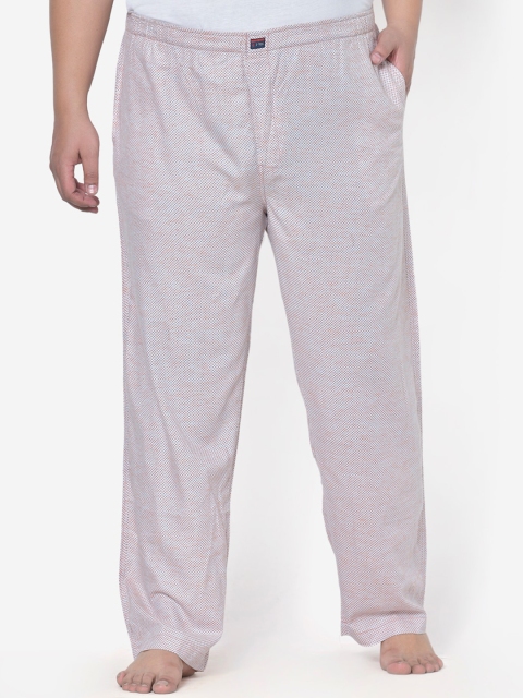 

IVOC Men Mauve & Grey Plus Size Printed Lounge Pants