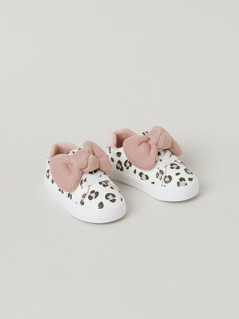 

H&M Unisex Kids White & Pink Bow-Detail Trainers