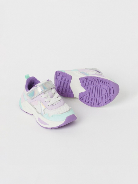 

H&M Girls White & Purple Colorblocked Trainers