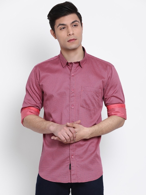 

COBB Men Pink Regular Fit Printed Casual Shirt