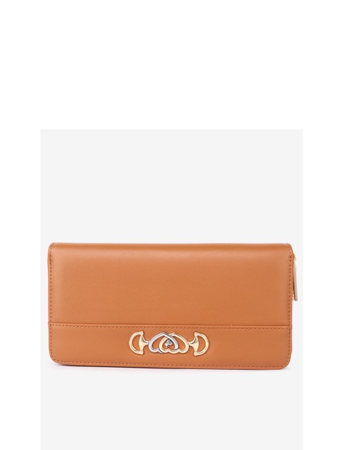 

Jelly Bunny Women Tan Brown Solid Zip Around Wallet