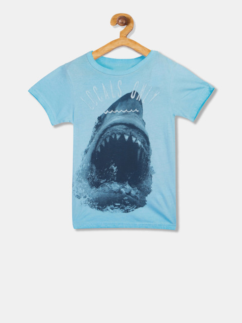 

The Childrens Place Boys Blue Printed Round Neck T-shirt