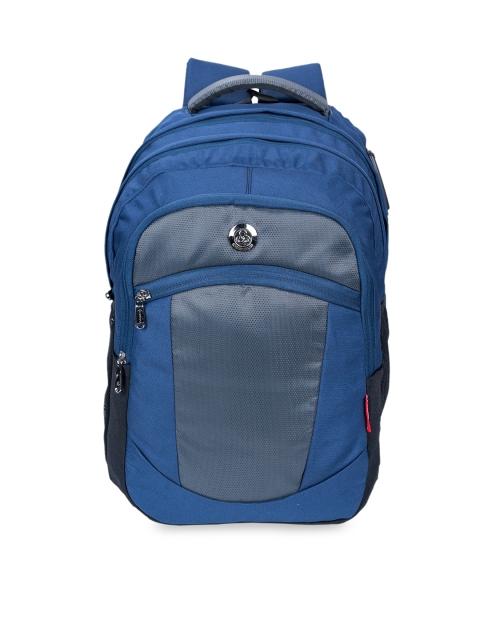 

COSMUS Unisex Blue & Grey Solid Waterproof Backpack