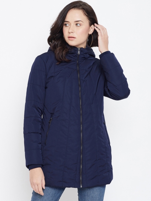 

Octave Women Navy Blue Solid Lightweight Padded Jacket