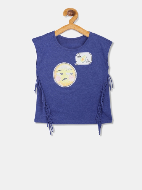 

The Childrens Place Girls Blue Printed Top