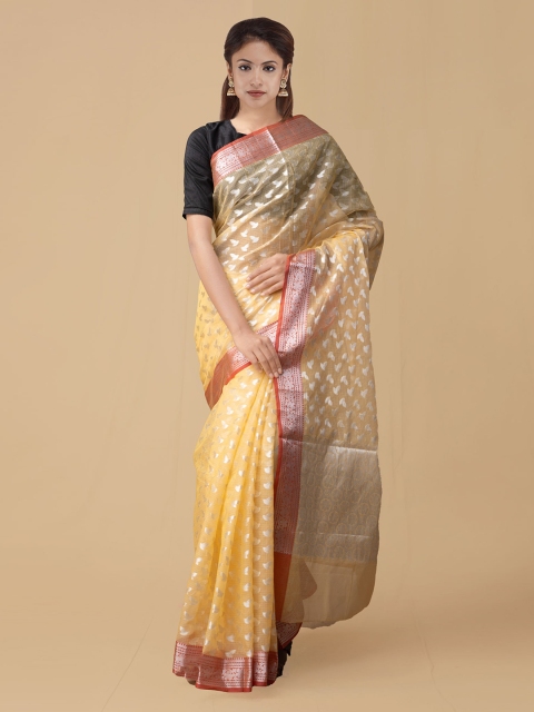 

Unnati Silks Yellow Silk Cotton Woven Design Kota Saree