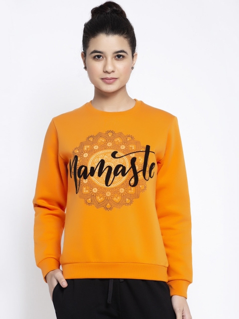 

Global Republic Women Orange Printed Sweatshirt