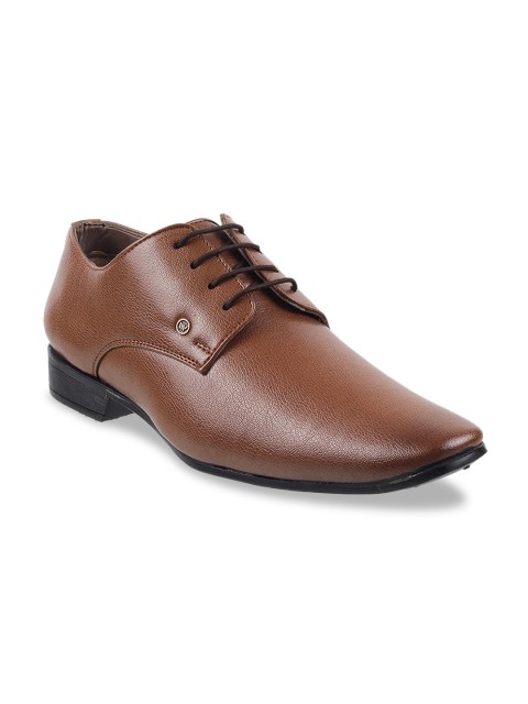 

WALKWAY Men Tan Brown Solid Formal Derbys