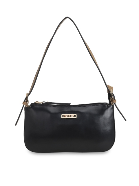 

ESBEDA Black & Beige Solid Shoulder Bag
