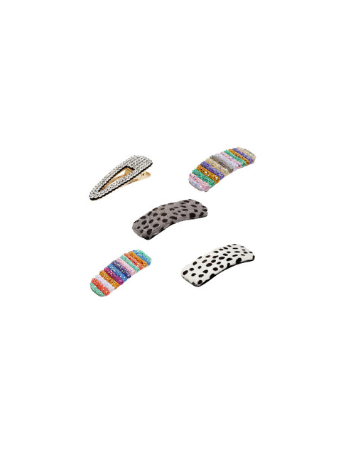 

Stoln Girls Set of 5 Hair Styling Side Barrettes Tic Tac Clips, Black