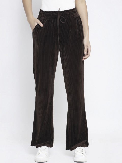 

Global Republic Women Brown Solid Track Pants