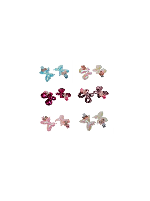 

Stoln Girls Set Of 6 Multicoloured Embellished Alligator Hair Clip, Multi