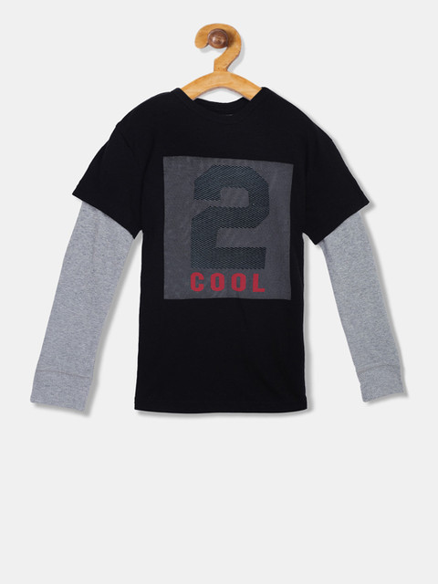

The Childrens Place Boys Black Printed Round Neck T-shirt
