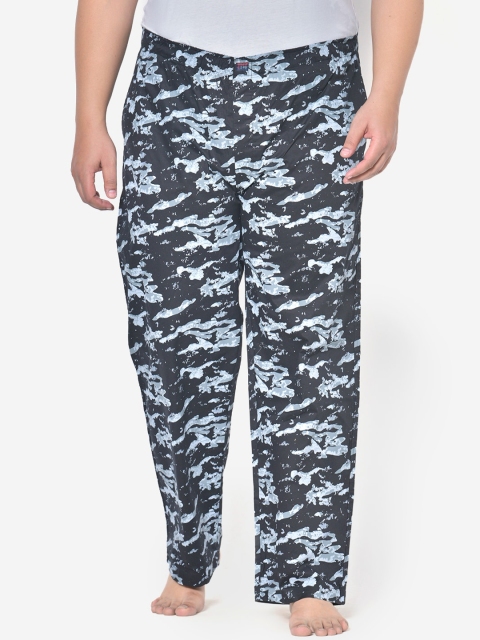 

IVOC Men Black & Blue Printed Plus Size Lounge Pants
