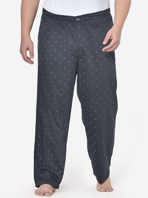 

IVOC Men Black & White Plus Size Printed Lounge Pants