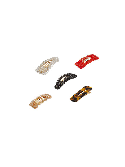 

Stoln Girls Set Of 5 Embellished Tic Tac Hair Clip, Red