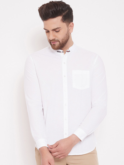 

Canary London Men White Slim Fit Solid Casual Shirt