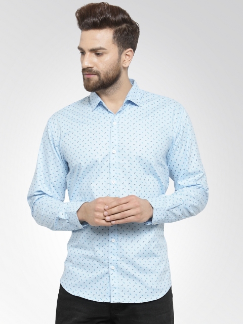 

JAINISH Men Turquoise Blue Regular Fit Printed Casual Shirt