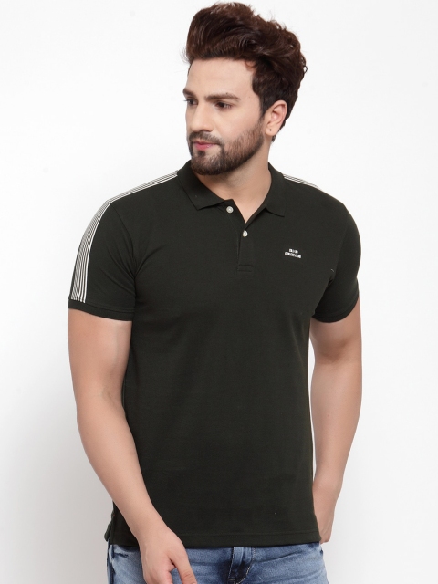 

Cantabil Men Olive Green Solid Polo Collar T-shirt