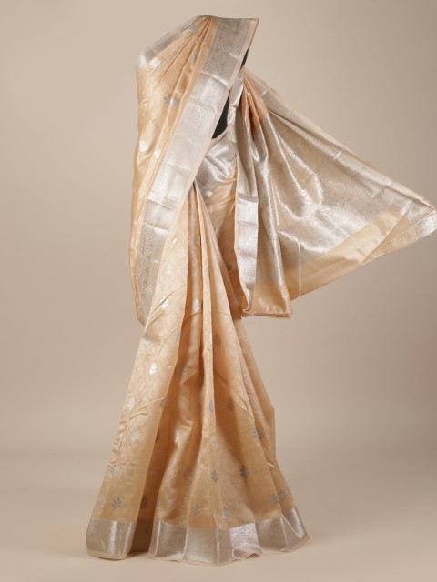 

Pothys Cream-Coloured Printed Jute Silk Saree