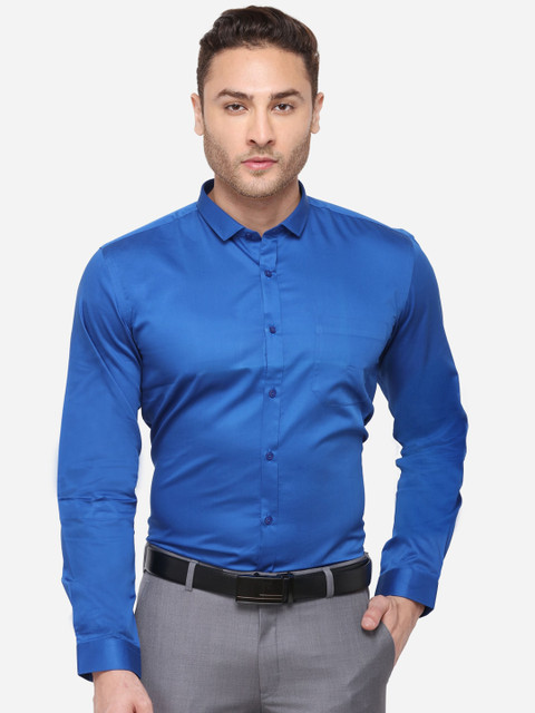 

Greenfibre Men Blue Slim Fit Solid Formal Shirt