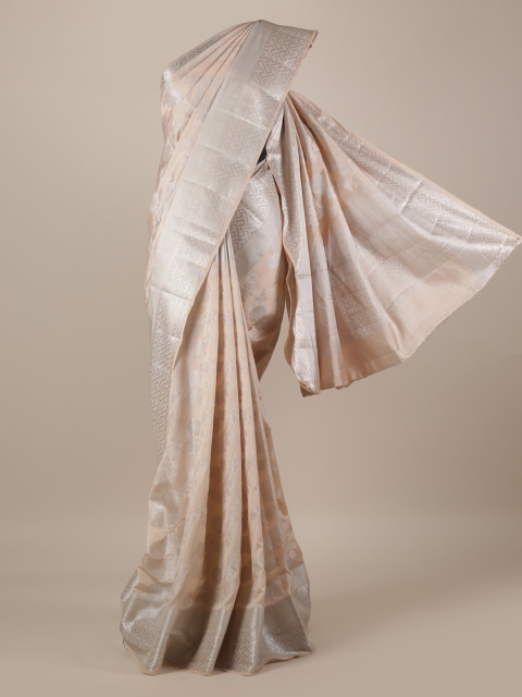 

Pothys Cream-Coloured Solid Jute Silk Saree