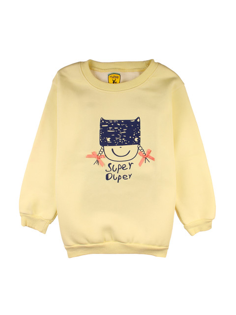 

Lil Lollipop Girls Yellow Printed Sweatshirt