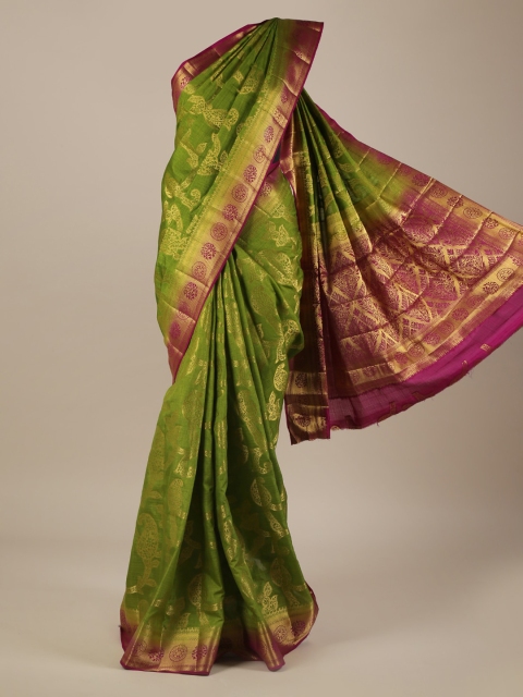 

Pothys Green Woven Design Jute Silk Saree