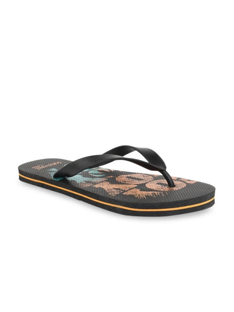 

Bata Men Black Printed Thong Flip Flops