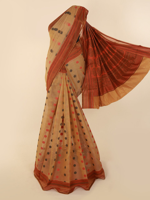 

Pothys Cream-Coloured Woven Design Silk Cotton Saree