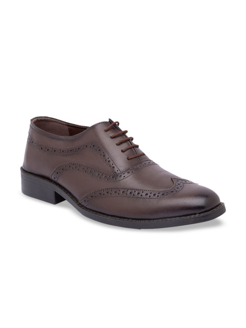 

Regal Men Brown Solid Leather Formal Brogues