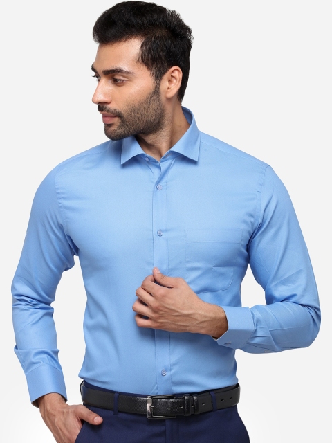 

Greenfibre Men Blue Slim Fit Self Design Formal Shirt
