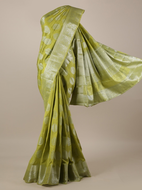

Pothys Olive Green Woven Design Jute Silk Saree