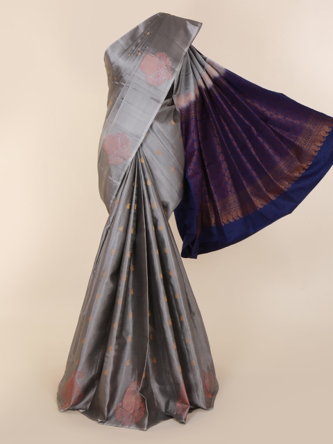 

Pothys Grey Pure Silk Woven Design Kanjeevaram Saree