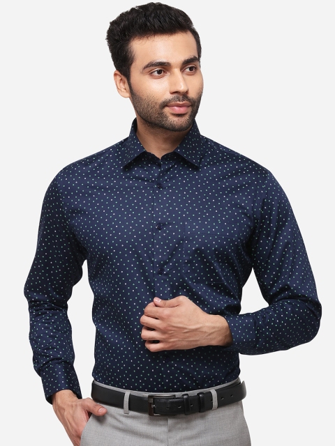 

Greenfibre Men Blue & Off-White Regular Fit Printed Formal Shirt