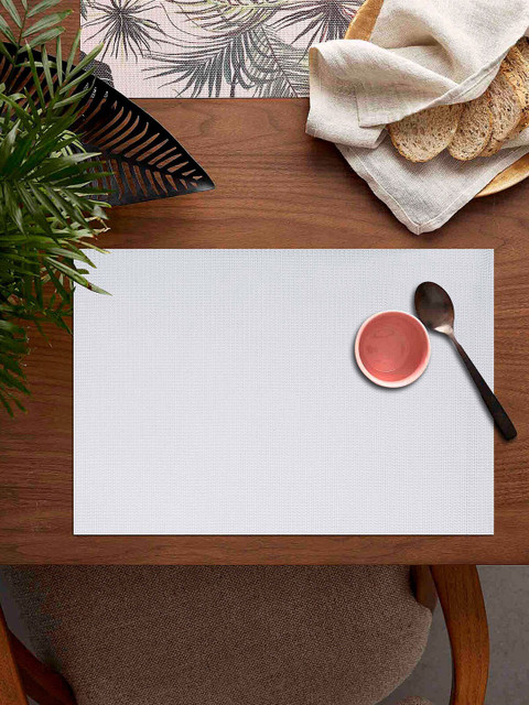 

OBSESSIONS Set of 6 Off White Textured Vinyl Maze Dining Table Mats